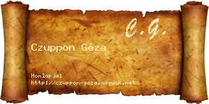 Czuppon Géza névjegykártya