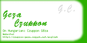 geza czuppon business card